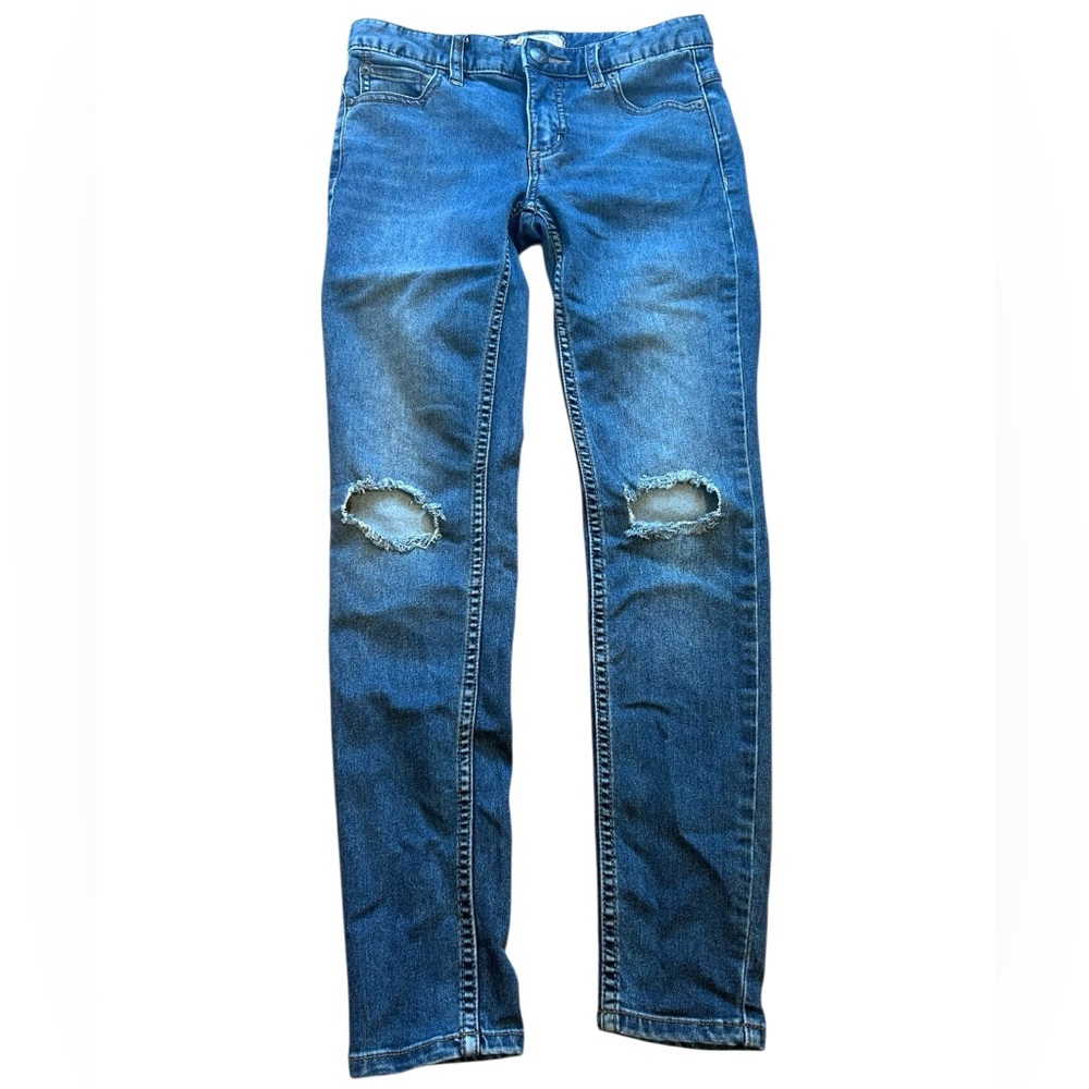 SALE! Free People Size 25 Blue Ripped Skinny Straight Jeans